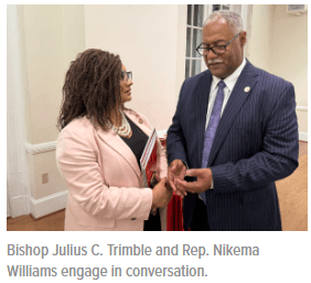 Bishop Julius C Trimble and Rep Nikema Williams