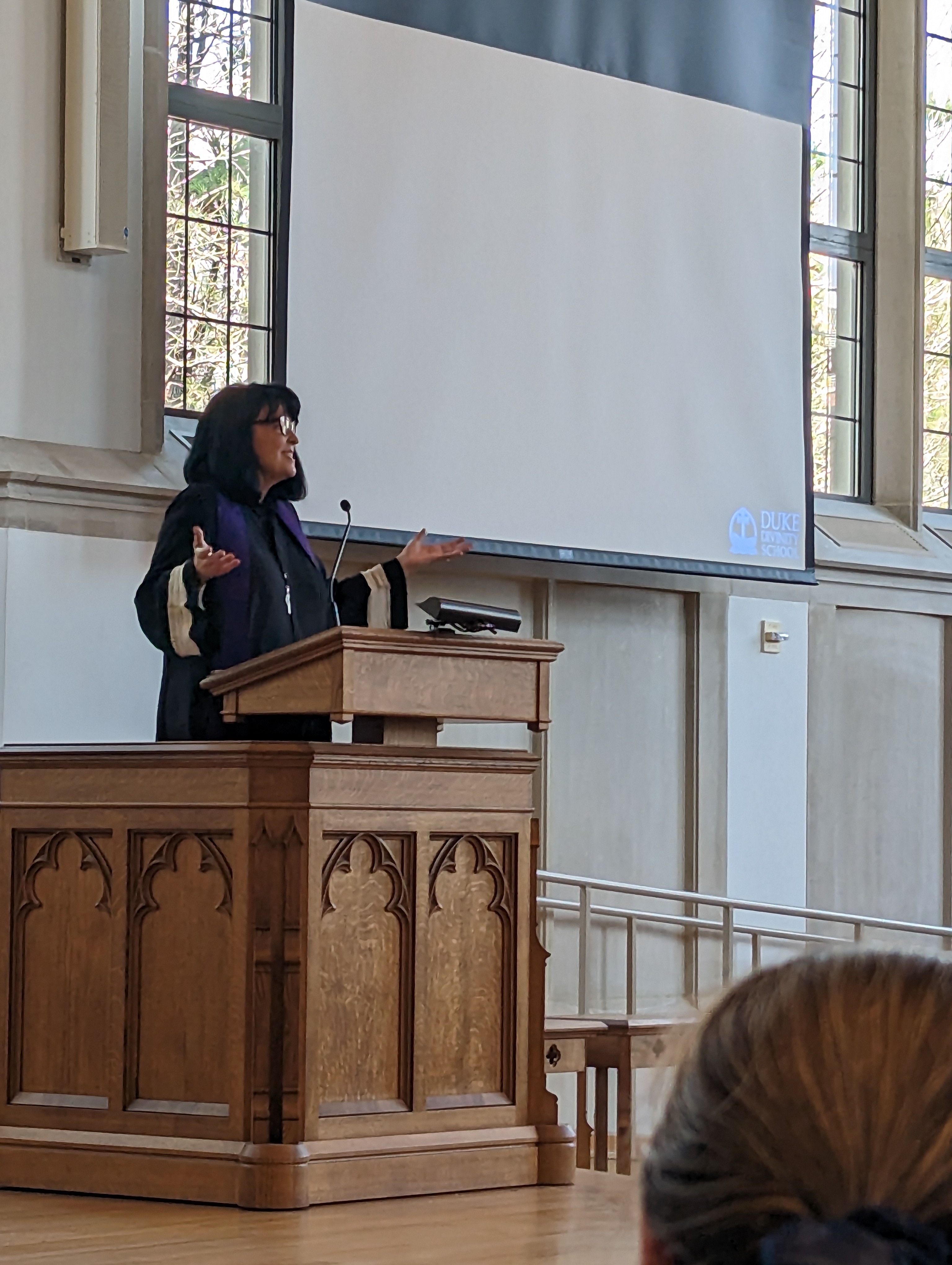 Preaching at Duke Divinity School's Ash Wednesday service. Photo credit: Jay Locklear, NC Conference of The UMC