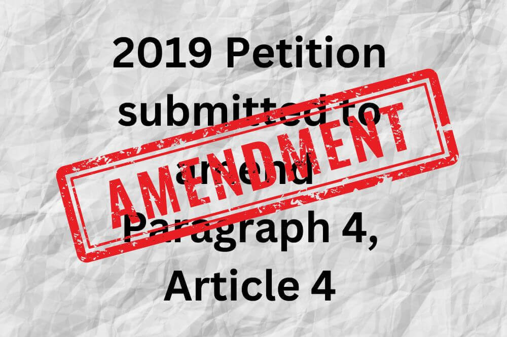 In 2019, GCSRW submitted a petition to amend Paragraph 4 Article 4. 