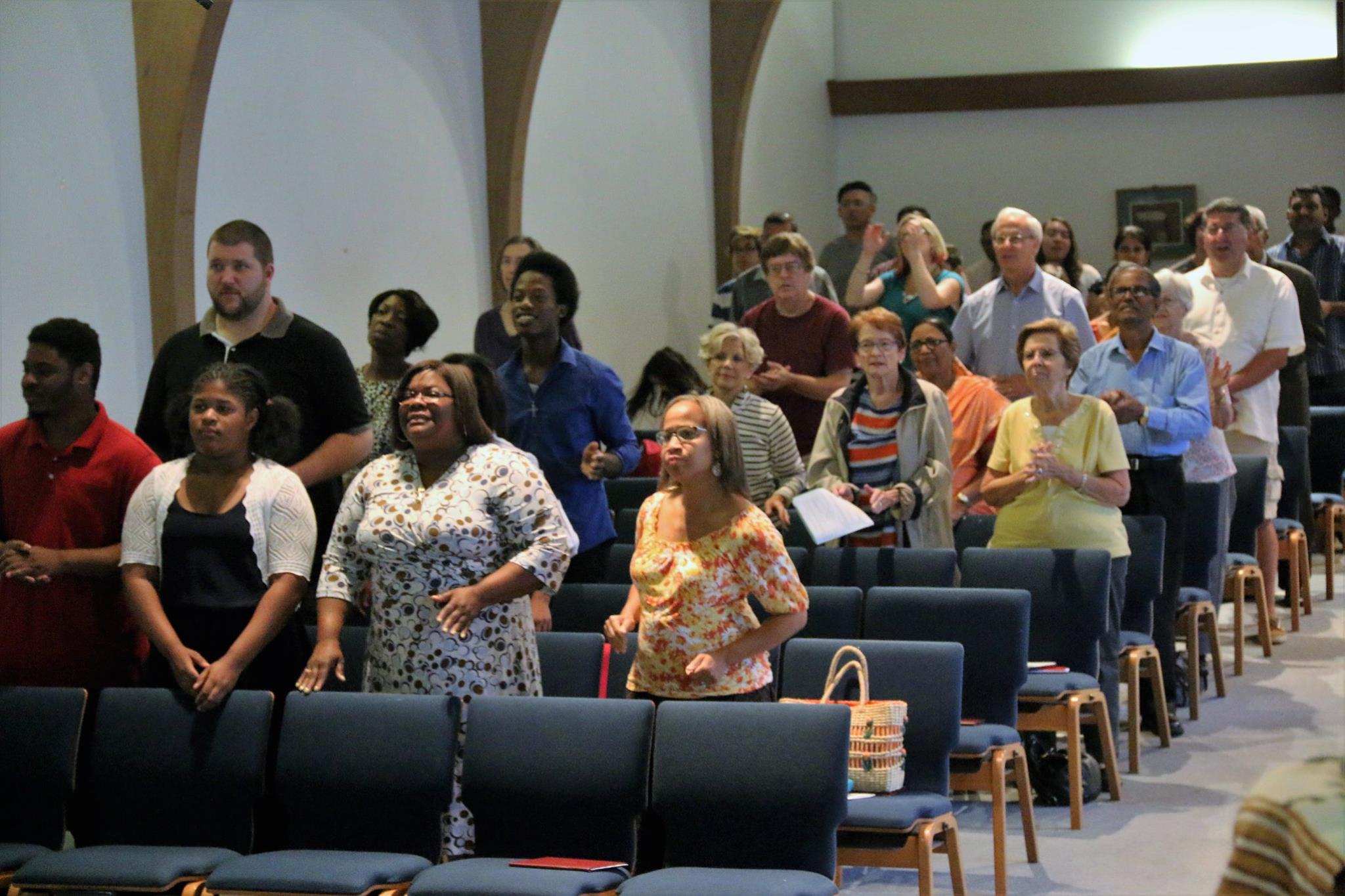The congregation, which includes 13 nationalities, gathers for worship at Centenary UMC in Metuchen, New Jersey.