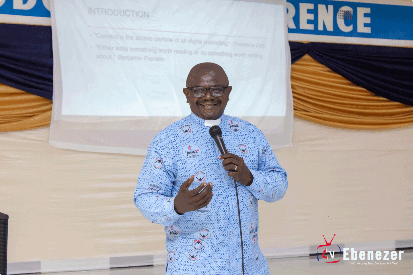 Rev. Maforo speaking about the Lord multiplying gifts