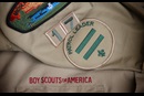 Detail of the sleeve of a Boy Scout uniform. Photo by Mike DuBose, United Methodist News Service.