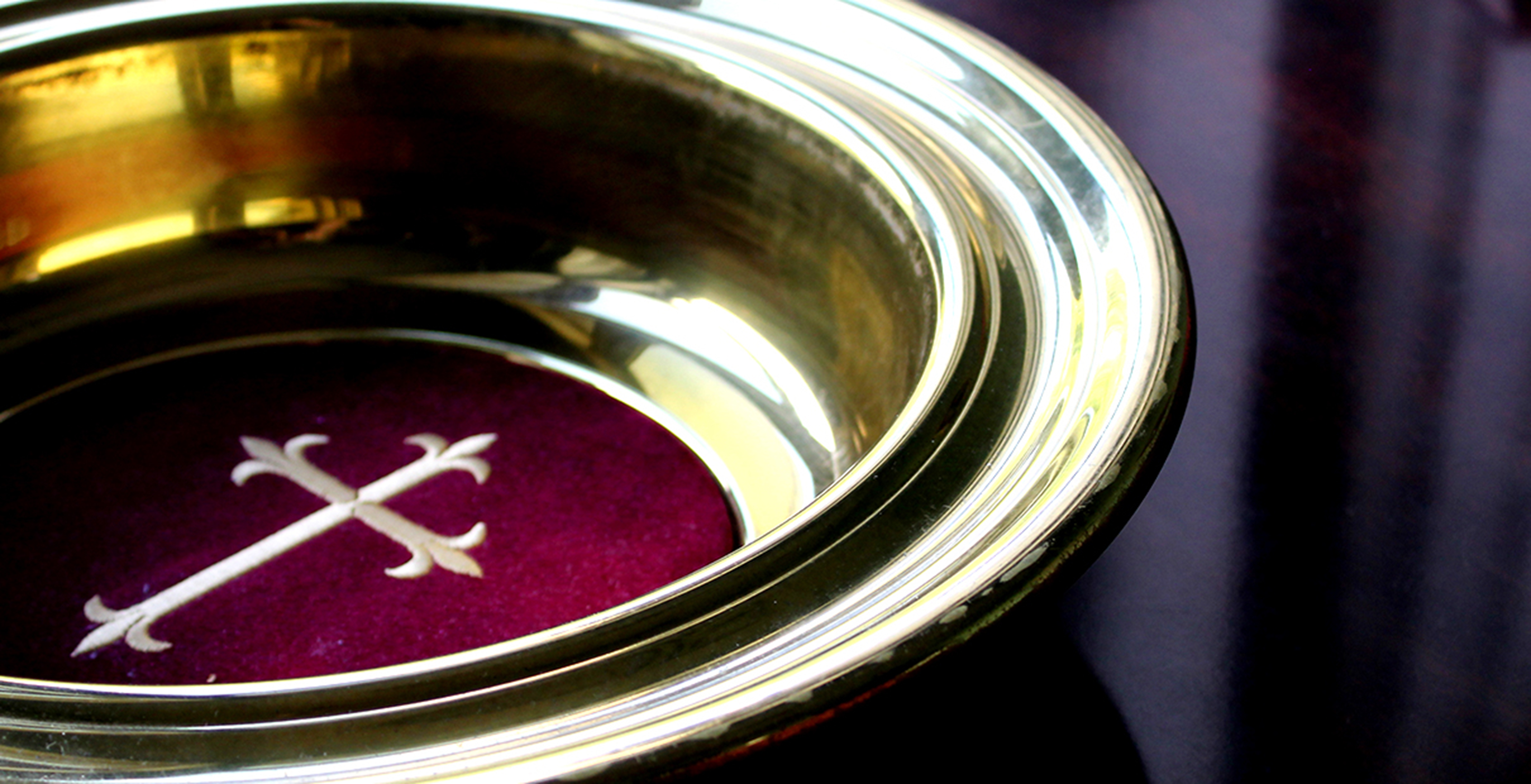 Offering plate images. A photo illustration by Kathryn Price, United Methodist Communications.