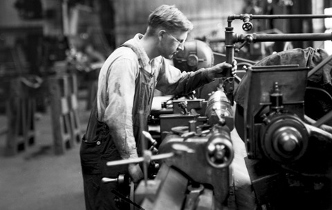 Archival photo of factory worker, courtesy the Rethink Church campaign for workers' rights, 2014.