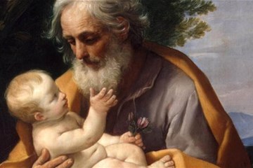 Painting by Guido Reni, c. 1635, depicts Joseph with infant Jesus. Courtesy Wikimedia Commons. 