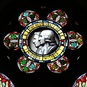 This stained glass window at Wesley Memorial Methodist Church in Epworth, England features John and Charles Wesley. Photo by Kathleen Barry, United Methodist Communications