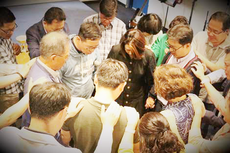 Group praying