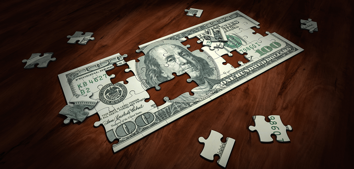 Puzzle of a hundred dollar bill. Courtesy of Arek Socha from Pixabay.