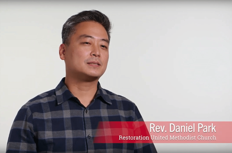 Get inspired before you create a social media post about your commitment to #BeUMC! Watch these videos of fellow United Methodists sharing what they love about The UMC. Video screenshot.