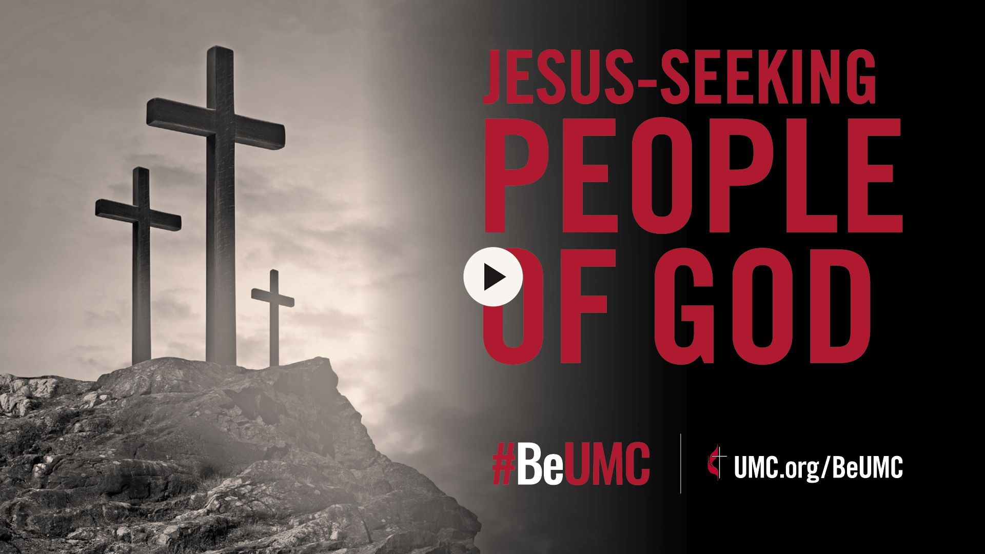 We cherish our deepening relationship with God. The People of God campaign celebrates the core values that connect the people of The United Methodist Church. Image for Jesus-seeking, crosses (video screenshot).