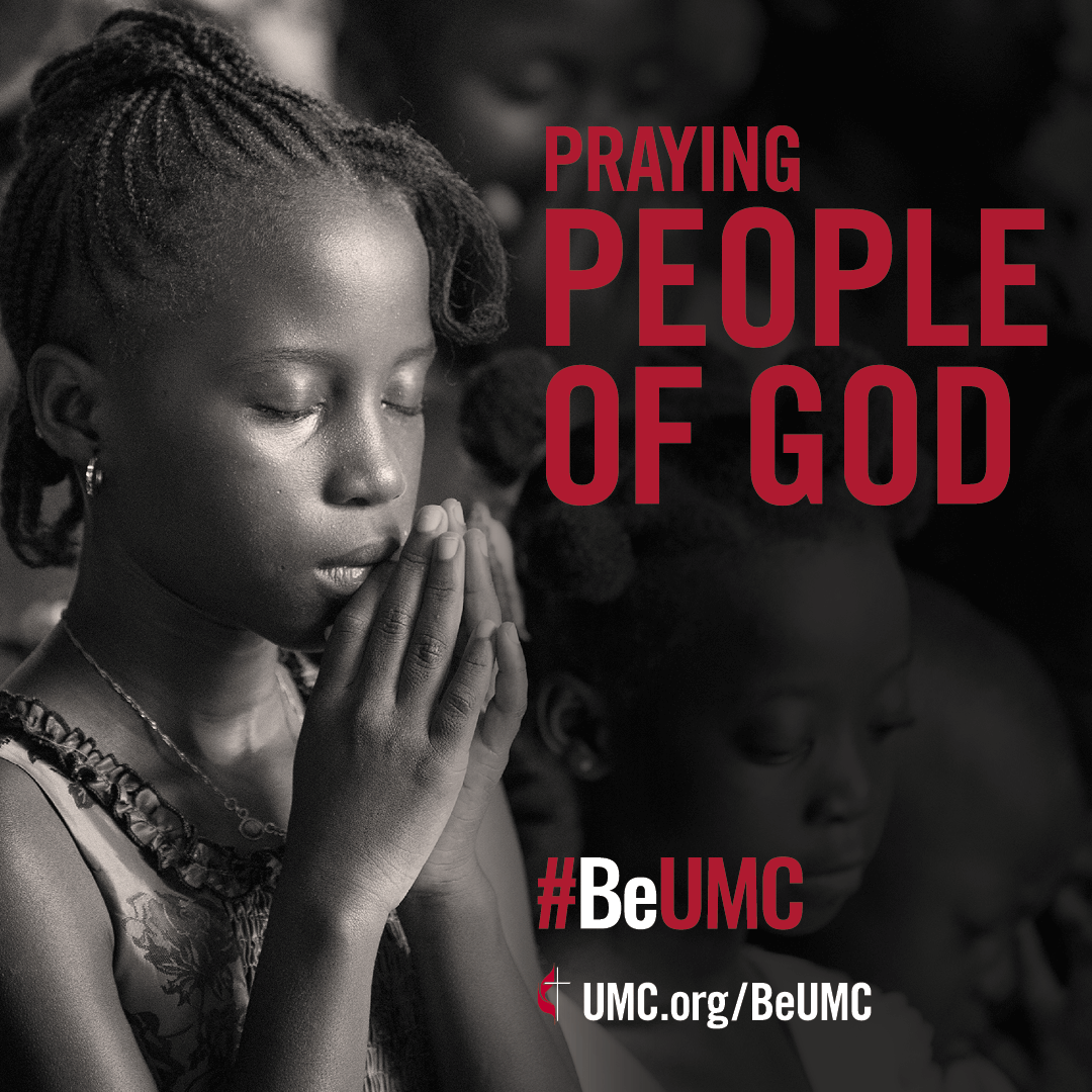 The #BeUMC campaign reminds us of who we are at our best. As people of God called The United Methodist Church, we’re faithful followers of Jesus seeking to make the world a better place. Praying (girl), social media graphic.
