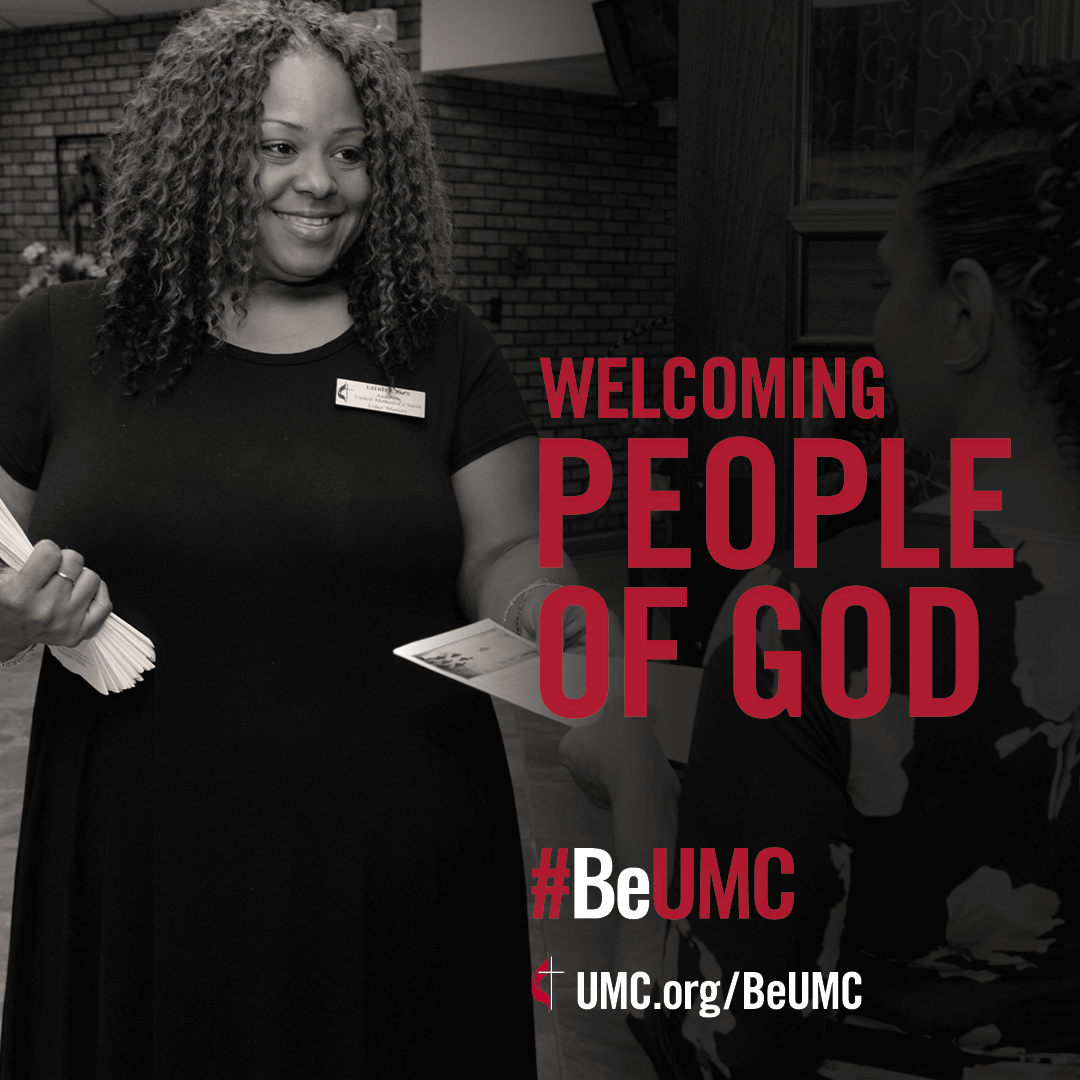 The #BeUMC campaign reminds us of who we are at our best. As people of God called The United Methodist Church, we’re faithful followers of Jesus seeking to make the world a better place. Welcoming/Greet social media image (English).