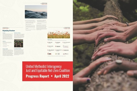 A sampling of imagery from the United Methodist Interagency Just and Equitable Net-Zero Coalition first progress report. (Image courtesy of United Methodist Communications.)