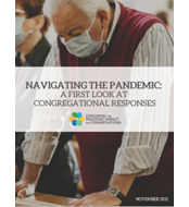 Navigating the Pandemic: A First Look at Congregational Responses report cover image. (Image courtesy of Hartford Institute for Religion Research.)