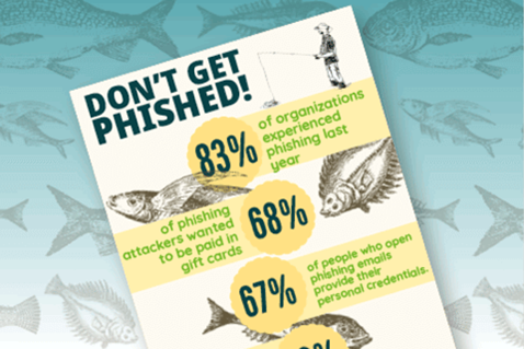 Don't Get Phished infographic promo card