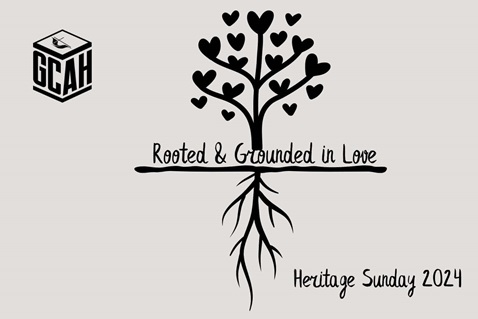 "Rooted and Grounded in love" is the theme of Heritage Sunday 2024. Original design by the General Commission on Archives and History.