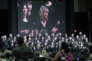 The combined chancel and youth choirs from Davidson (N.C.) United Methodist Church sing during morning worship at the 2024 United Methodist General Conference in Charlotte, N.C. Photo by Larry McCormack, UM News.