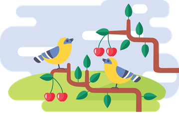 Monthly illustration of May birds by GraphicMama and licensed under CC Attribution 3.0.