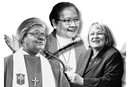 Bishop Joaquina F. Nhanala, Bishop Ruby-Nell M. Estrella, and Bishop Rosemarie Wenner (Left to Right)