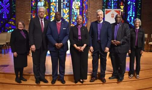 The current officers of the Council of Bishops of The United Methodist Church.