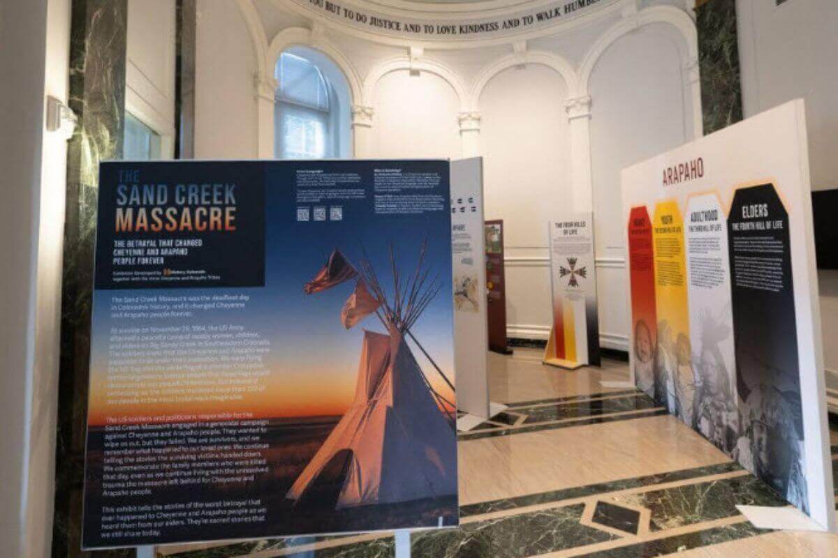  Sand Creek Massacre Exhibit Opening at the United Methodist Building, November 10 - December 1, 2025. Photo credit: Joscie Cutchens