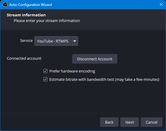 streaming church worship with obs bandwidth test