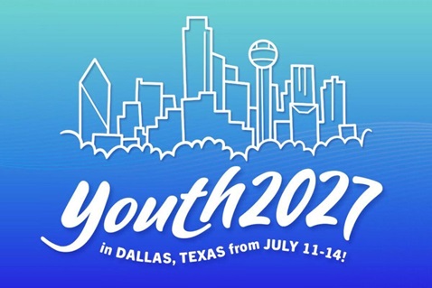 Youth 2027 national event to be held July 11-14, 2027, in Dallas, Texas. Graphic courtesy of Discipleship Ministries.