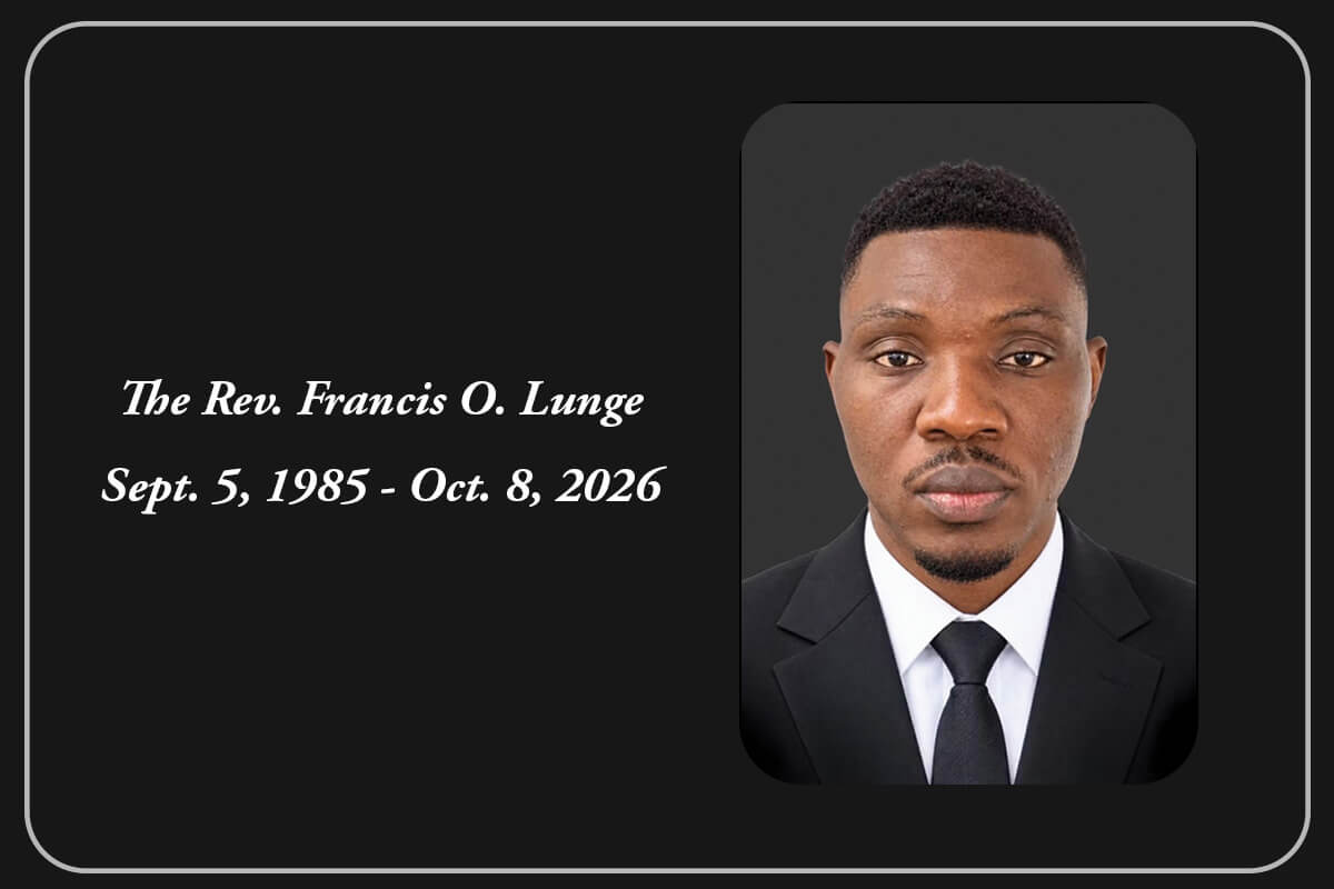 The Rev. Francis O. Lunge, pastor of Greenwood Memorial United Methodist Church in Dorchester, Mass., died on Oct. 8 at the age of 41. Photo courtesy of the Lunge family. 