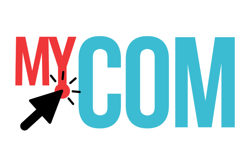 MyCom, church marketing email newsletter logo with margin